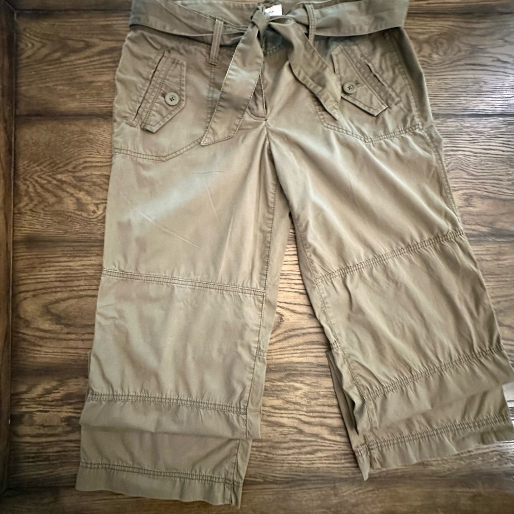 Ann Taylor Loft Army Green Straight-leg Utility Pants Size 10